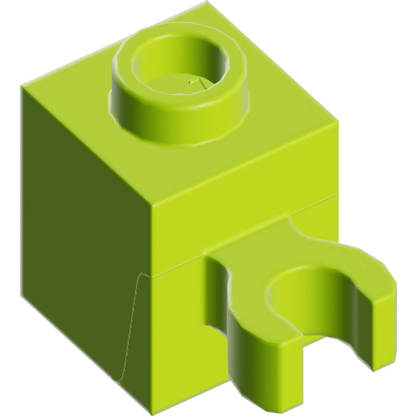 Part 60475b - Brick, Modified 1 x 1 with Open O Clip (Vertical Grip) - Hollow Stud