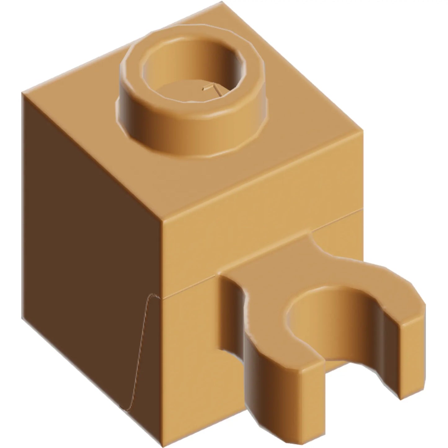Part 60475b - Brick, Modified 1 x 1 with Open O Clip (Vertical Grip) - Hollow Stud