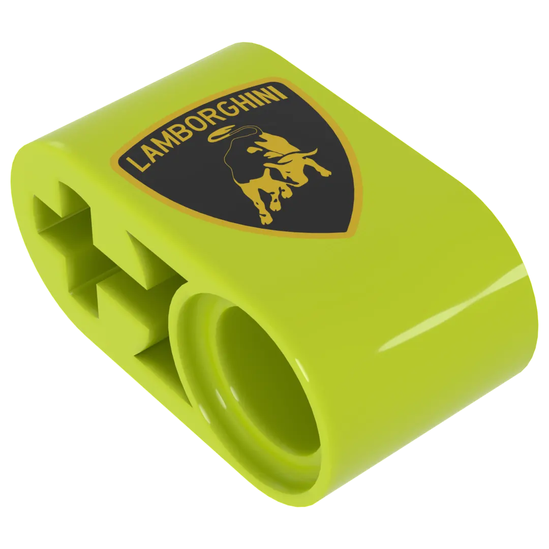 Part 60483pb007 - Technic, Liftarm Thick 1 x 2 - Axle Hole with Lamborghini Bull Logo Pattern