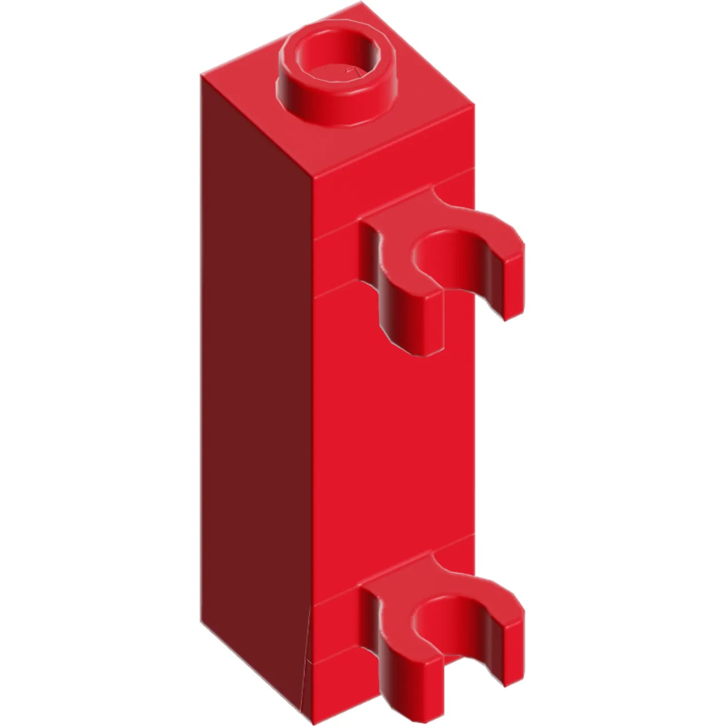 Part 60583b - Brick, Modified 1 x 1 x 3 with 2 Clips (Vertical Grip) - Hollow Stud
