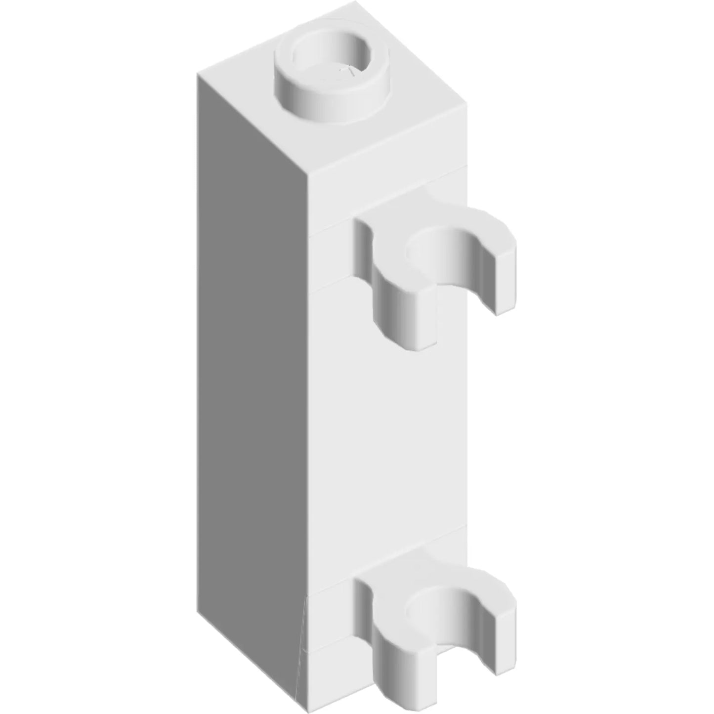 Part 60583b - Brick, Modified 1 x 1 x 3 with 2 Clips (Vertical Grip) - Hollow Stud