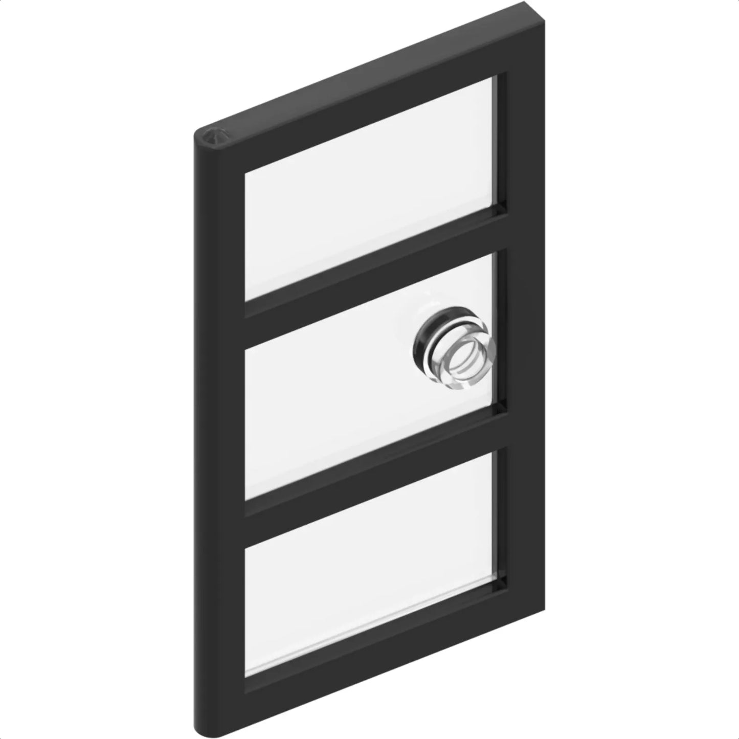 Teil 60797pb04 - Tür 1 x 4 x 6 mit 3 Scheiben mit geformtem transparentem Glas mit Nietengriffmuster
