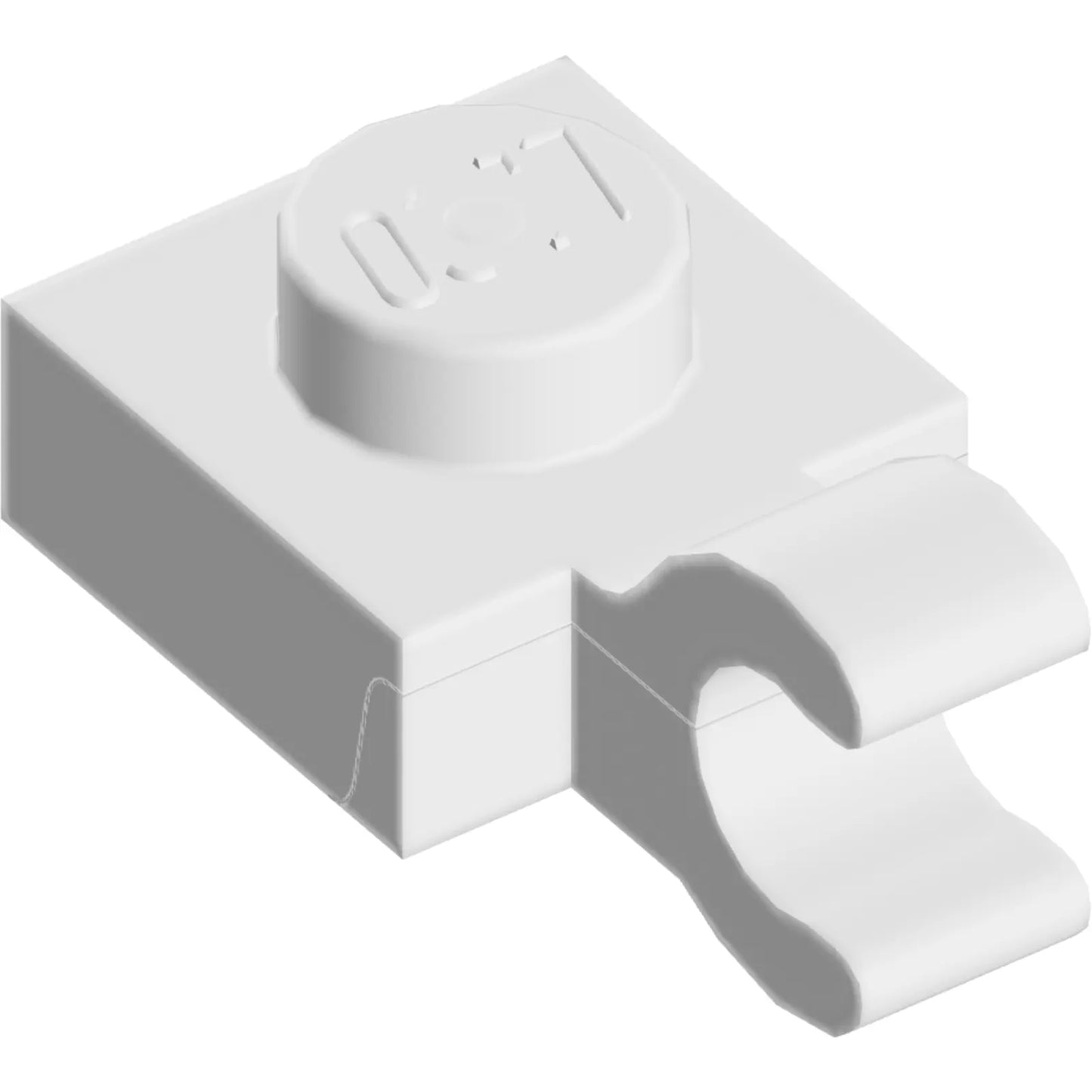 Part 61252 - Plate, Modified 1 x 1 with Open O Clip (Horizontal Grip)