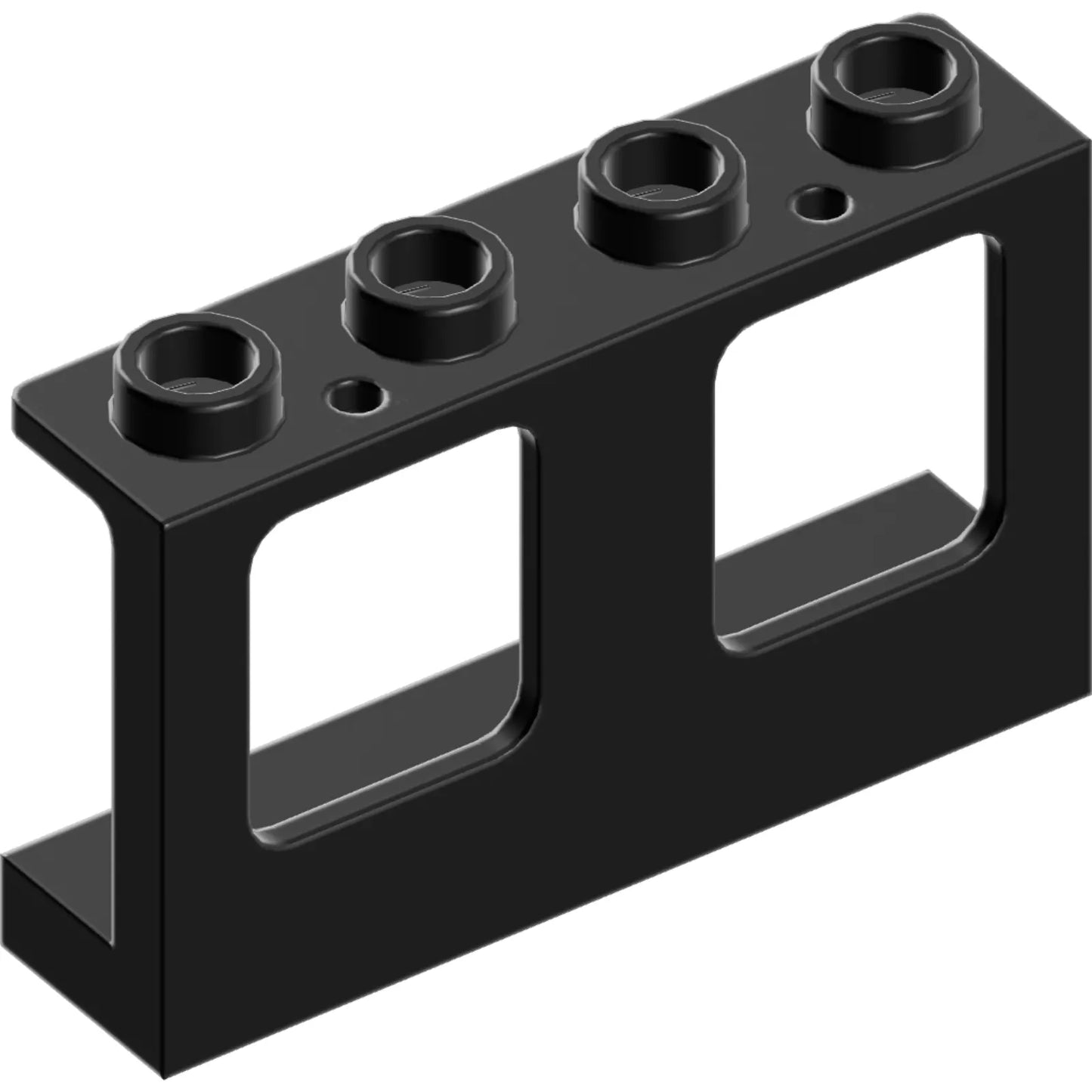 Part 61345 - Window 1 x 4 x 2 Plane, Single Top Hole and Single Bottom Hole for Glass