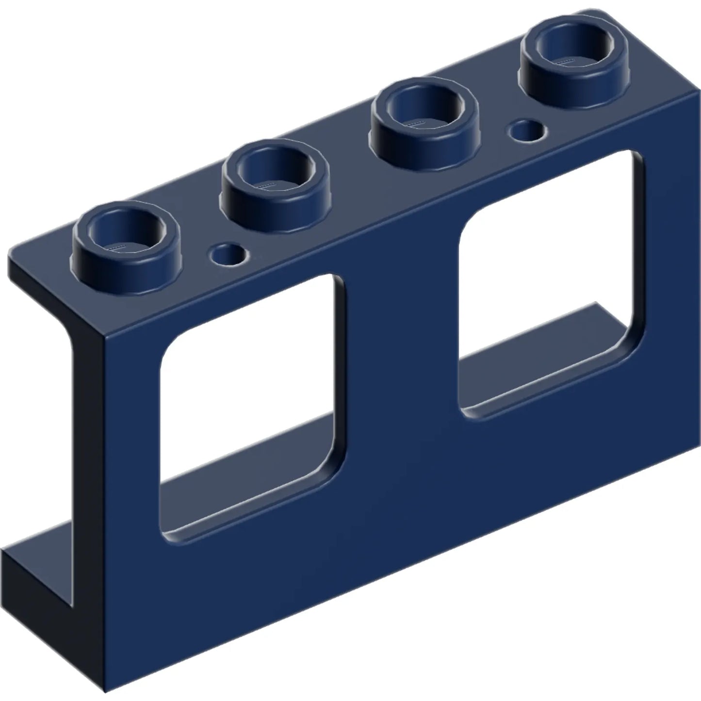 Part 61345 - Window 1 x 4 x 2 Plane, Single Top Hole and Single Bottom Hole for Glass