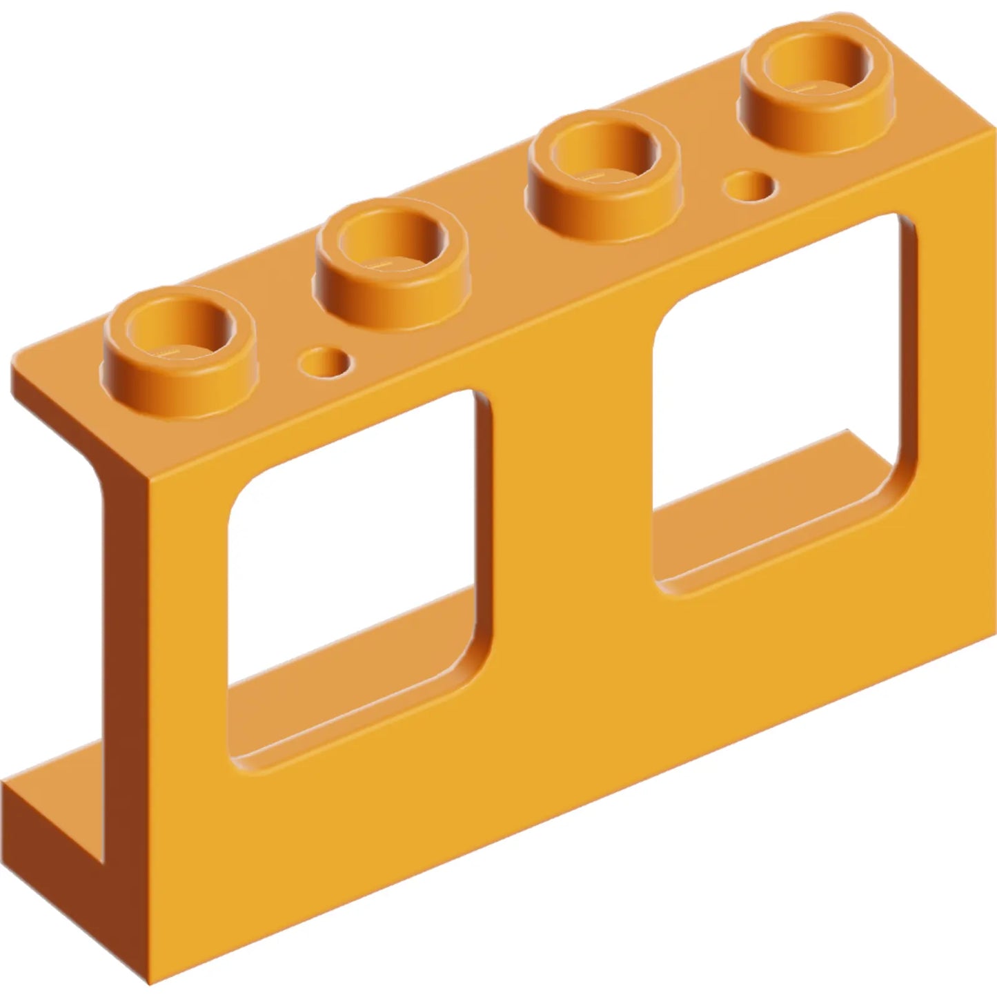 Part 61345 - Window 1 x 4 x 2 Plane, Single Top Hole and Single Bottom Hole for Glass