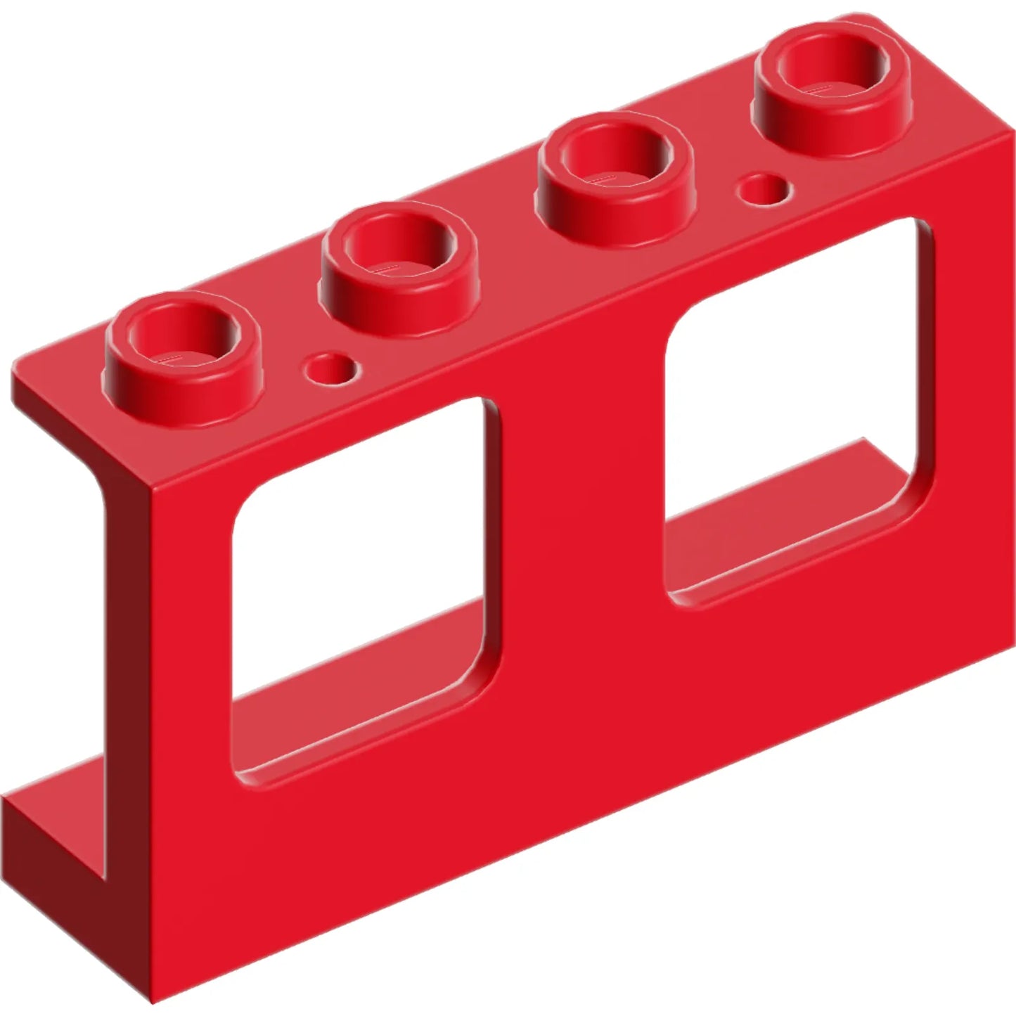 Part 61345 - Window 1 x 4 x 2 Plane, Single Top Hole and Single Bottom Hole for Glass
