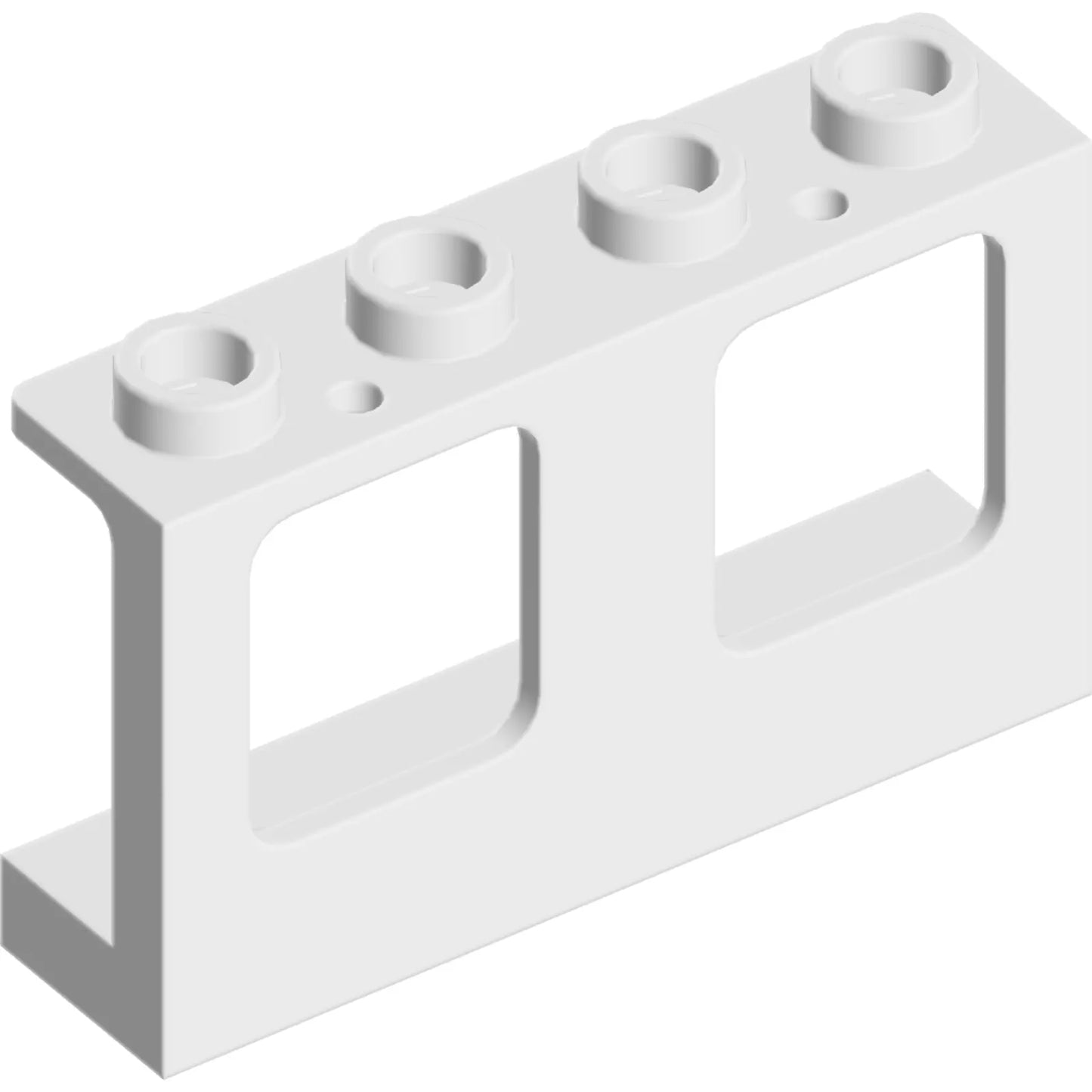 Part 61345 - Window 1 x 4 x 2 Plane, Single Top Hole and Single Bottom Hole for Glass