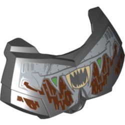 Part 98603pb023 - Large Figure Chest Armor Small with Reddish Brown Fur, Silver Armor and Tan Fangs Pattern