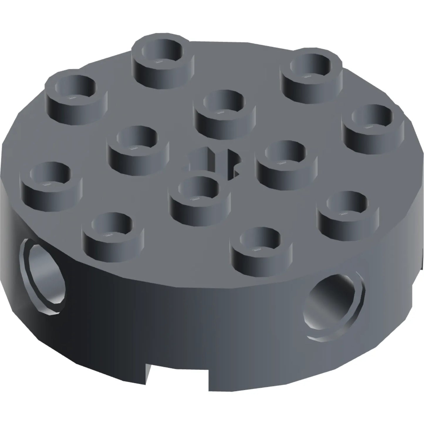 Part 6222 - Brick, Round 4 x 4 with 4 Side Pin Holes and Center Axle Hole