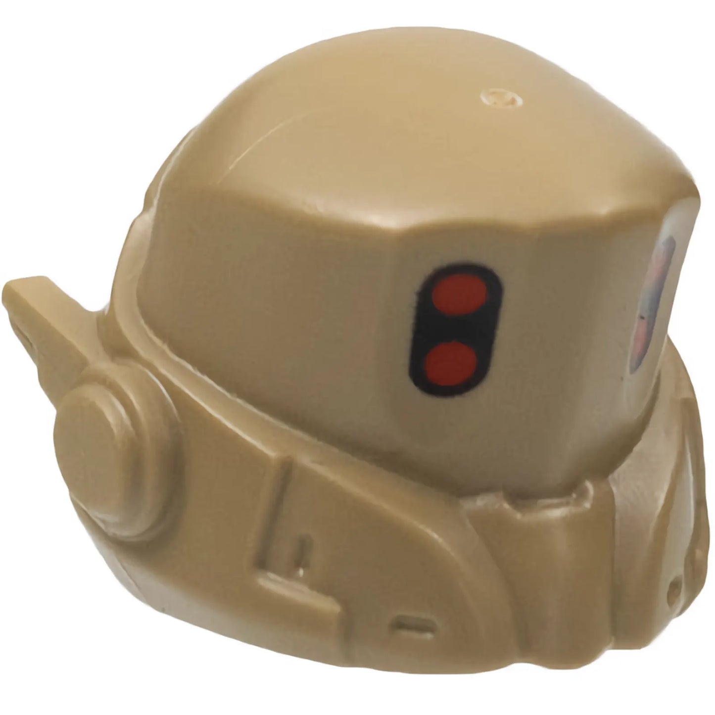 Part 1598pb01 - Minifigure, Headgear Helmet Space, Right Antenna, Pronounced Brow, 4 Red Dots Pattern