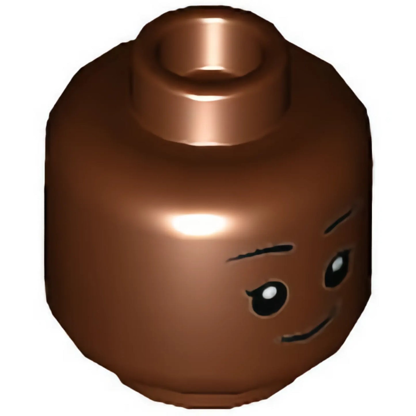 Part 3626cpb2996 - Minifigure, Head Dual Sided Child Black Eyebrows, Smirk / Open Mouth with Left Eyebrow Raised Pattern - Hollow Stud