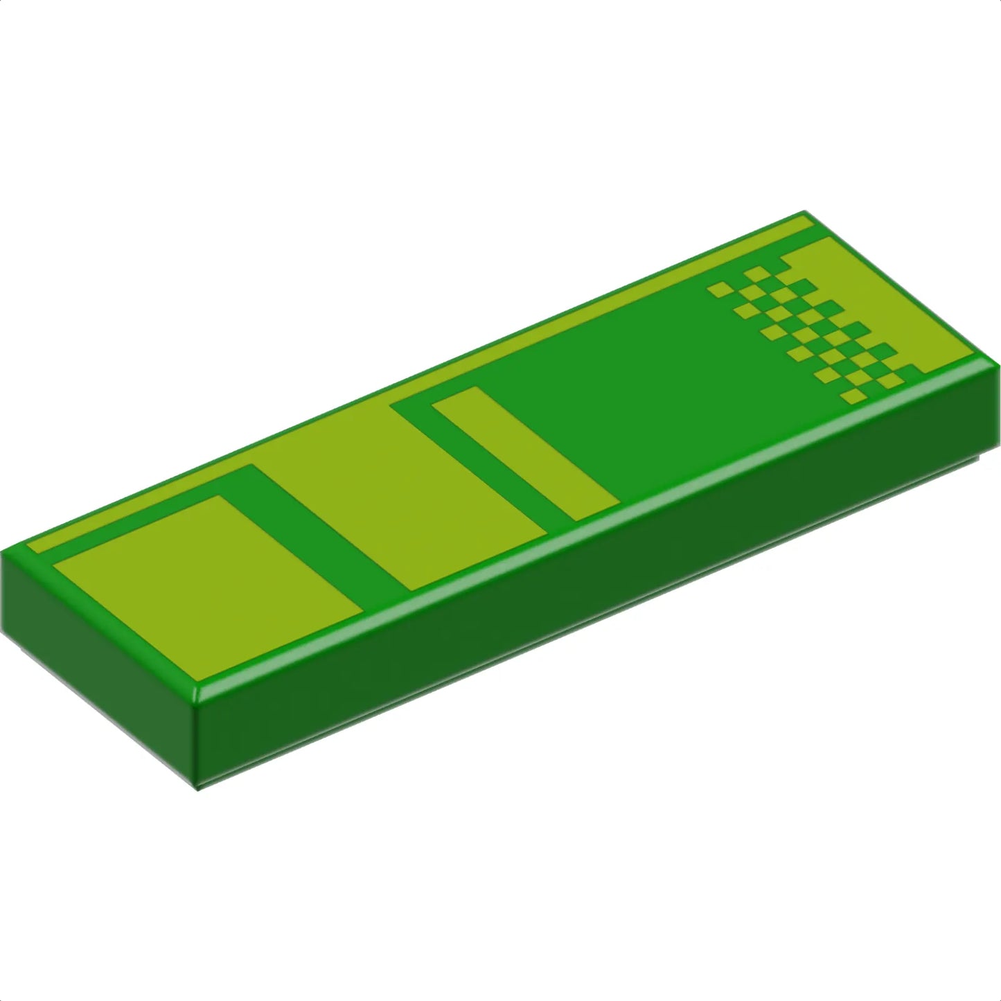 Part 63864pb116 - Tile 1 x 3 with Pixelated Pipe Pattern