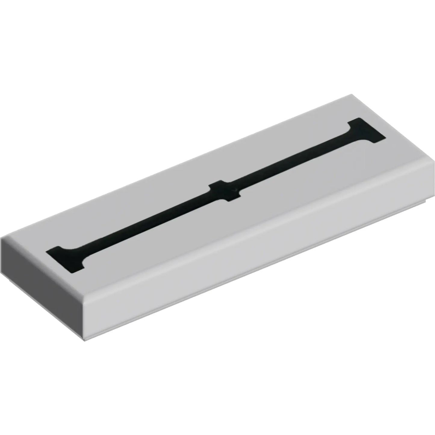 Part 63864pb223 - Tile 1 x 3 with Black Line with 3 Parallel Notches Pattern (Castle Arrowslit)