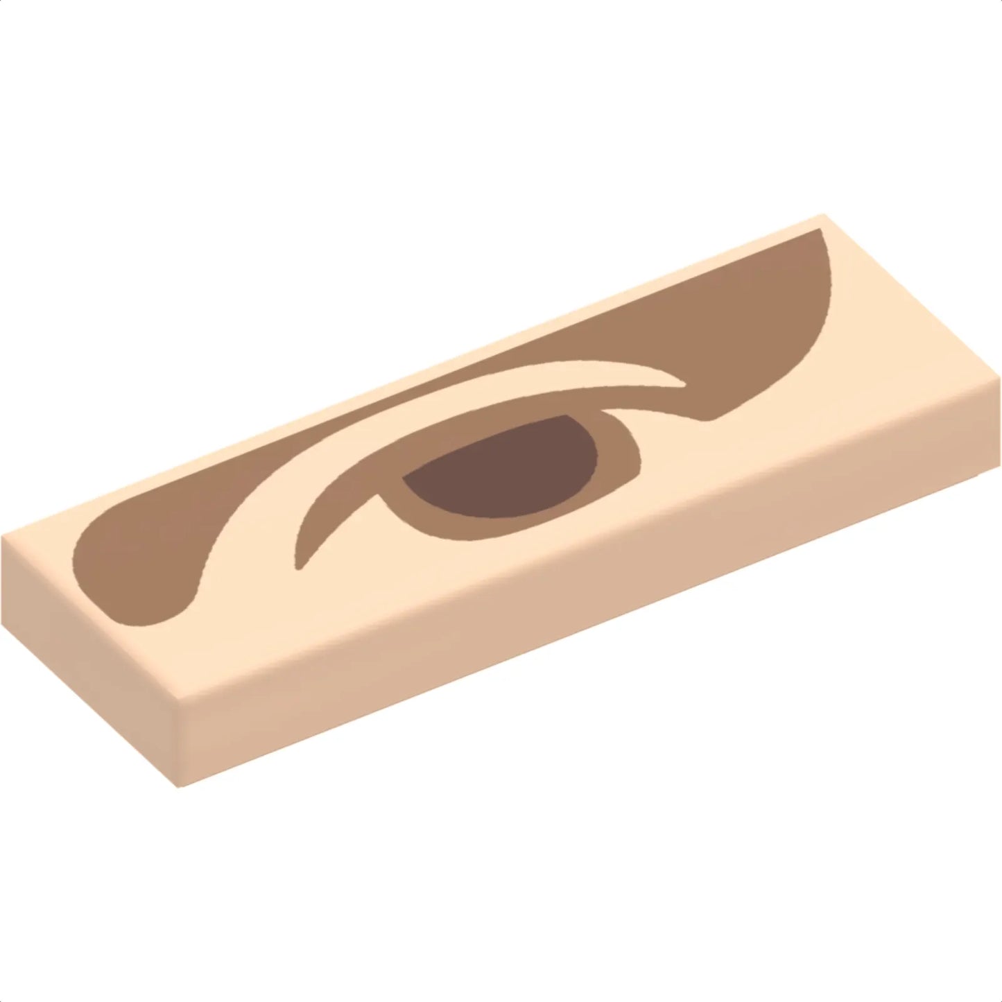 Part 63864pb265 - Tile 1 x 3 with Reddish Brown Left Eye with Medium Nougat Eyelid and Shadow Pattern (Mona Lisa)