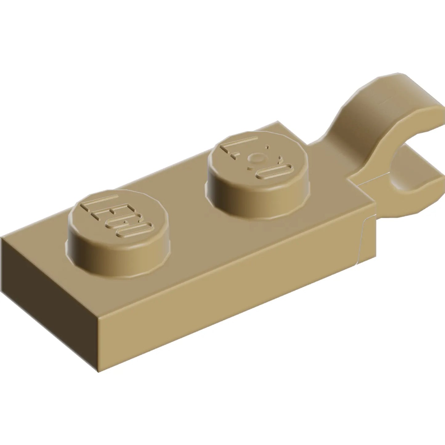 Part 63868 - Plate, Modified 1 x 2 with Clip on End (Horizontal Grip)