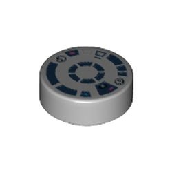 Part 98138pb306 - Tile, Round 1 x 1 with Dark Blue R2-D2 Astromech Droid Pattern