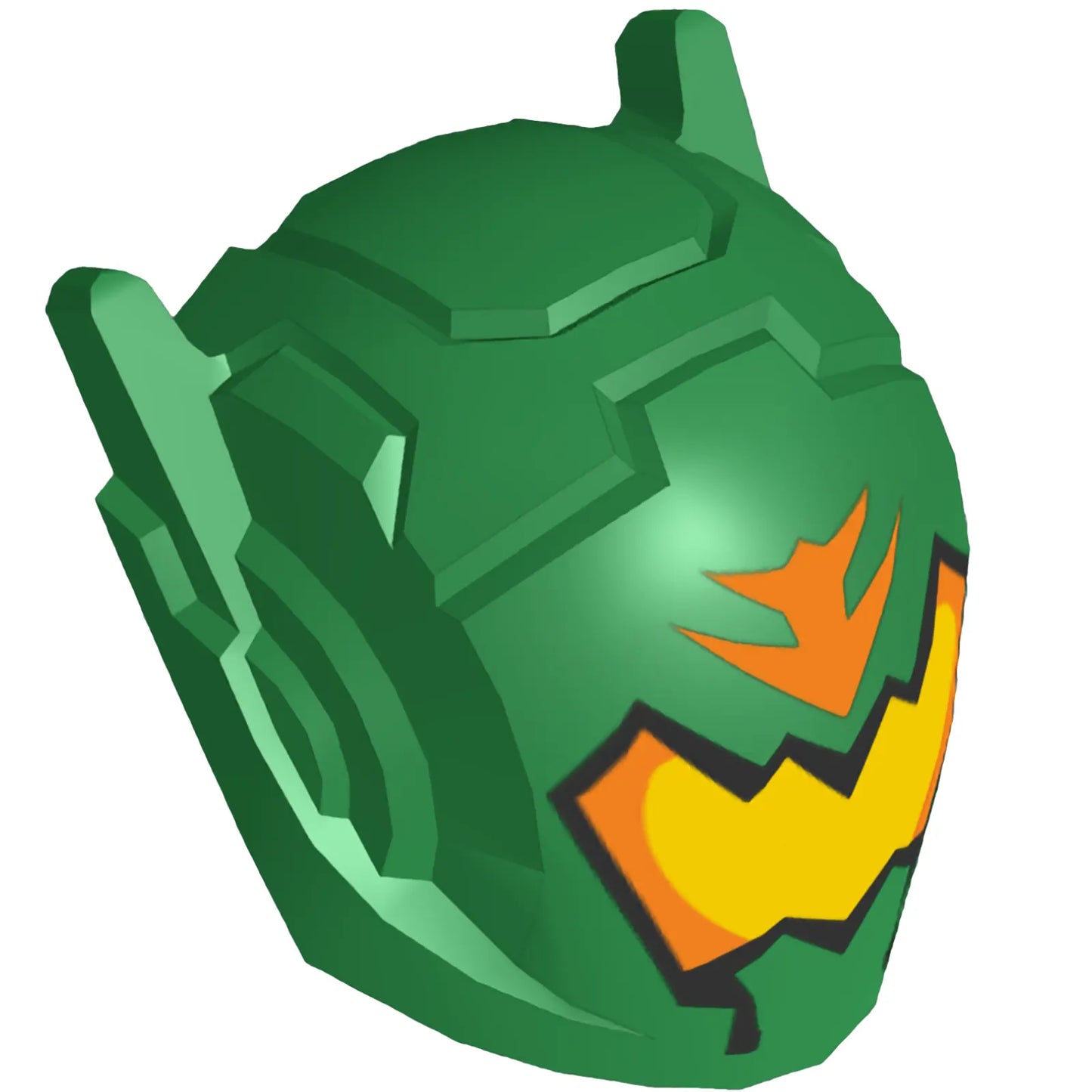Part 46534pb06 - Minifigure, Headgear Helmet with Ear Antennas with Orange and Yellow Visor Pattern