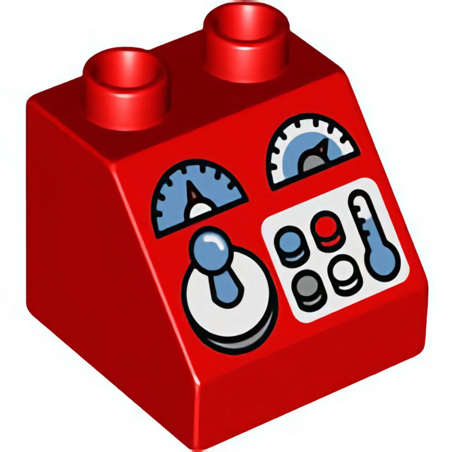 Part 6474pb36 - Duplo, Brick 2 x 2 x 1 1/2 Slope 45 with Joystick, Gauges, and Buttons Pattern