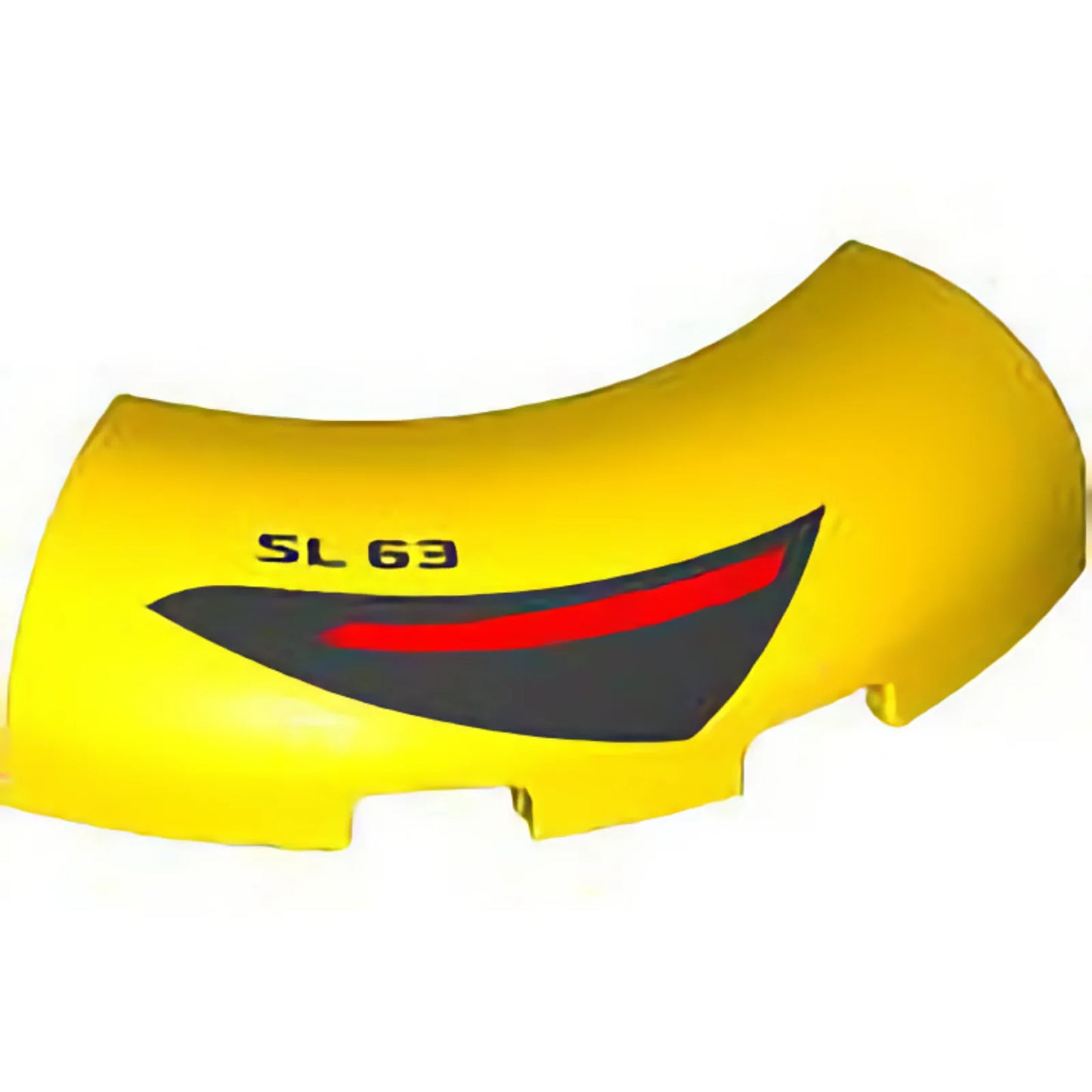 Part 65617pb01R - Brick, Round Corner 3 x 3 without Studs with Black and Red Taillight and 'SL 63' Pattern