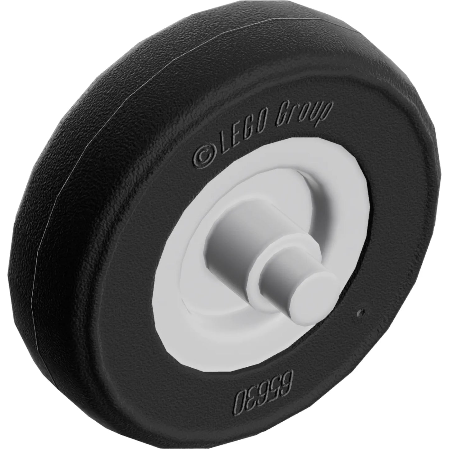 Part 65630pb01 - Wheel Small with Stub Axles with Molded Black Hard Rubber Tire Pattern