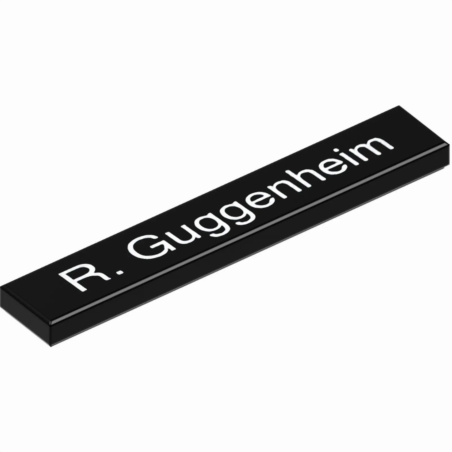 Part 6636pb016 - Tile 1 x 6 with 'R. Guggenheim' Pattern