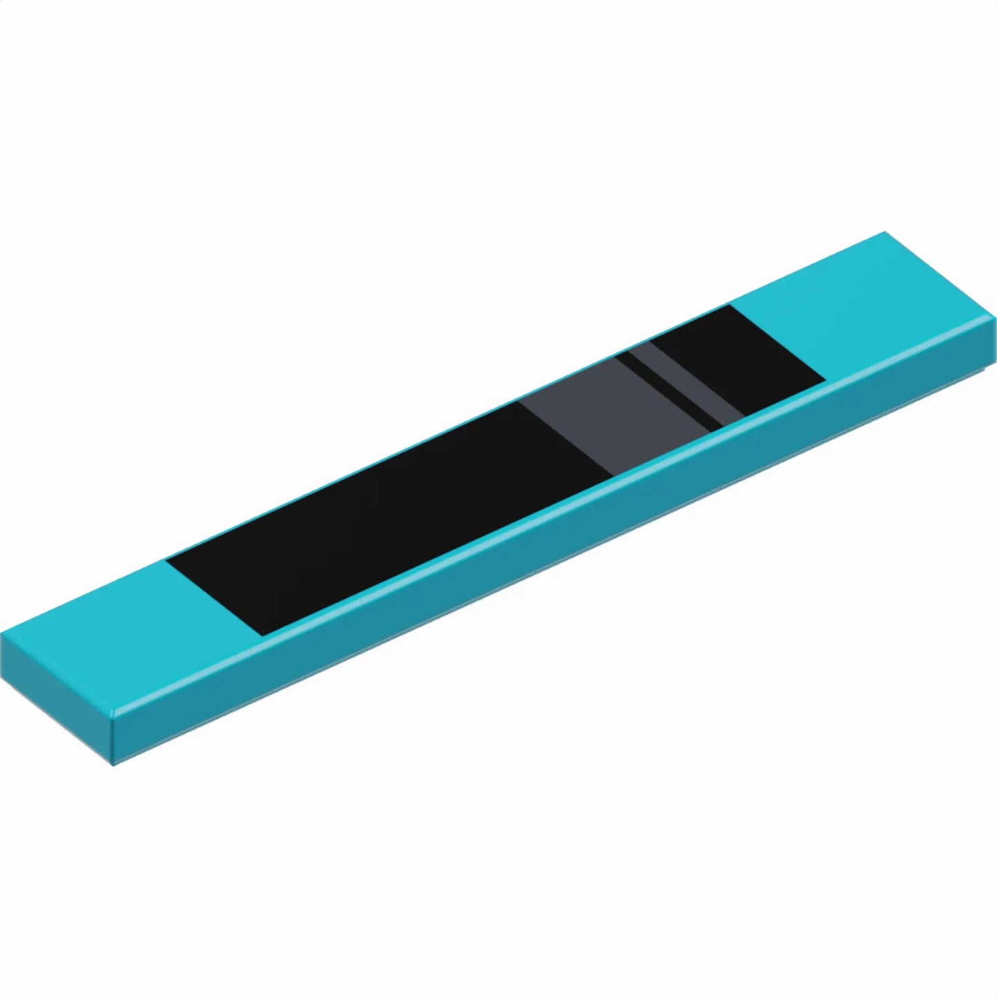 Part 6636pb207 - Tile 1 x 6 with Black Rectangle and Dark Bluish Gray Racing Stripes Pattern