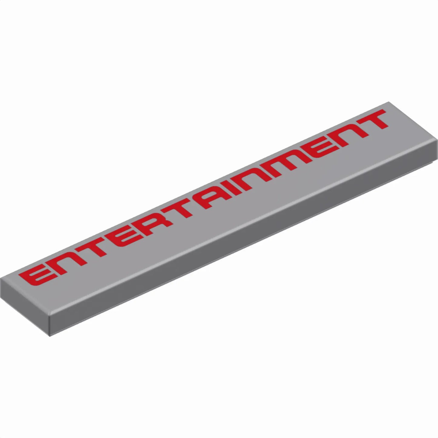 Part 6636pb226 - Tile 1 x 6 with Red 'ENTERTAINMENT' Pattern