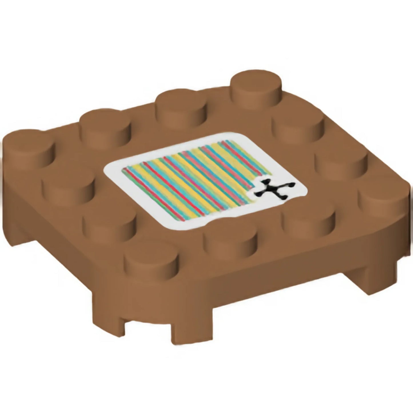 Part 66792pb007 - Plate, Modified 4 x 4 with Rounded Corners and 4 Feet with Super Mario Scanner Code Rotating Platforms Pattern (Sticker) - Set 71390