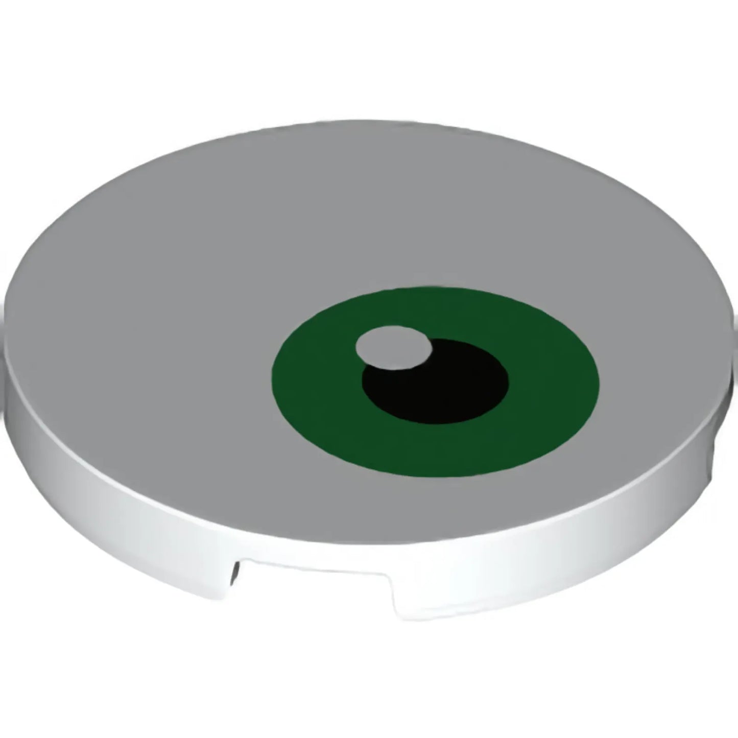 Part 67095pb001 - Tile, Round 3 x 3 with Green and Black Eye Pattern