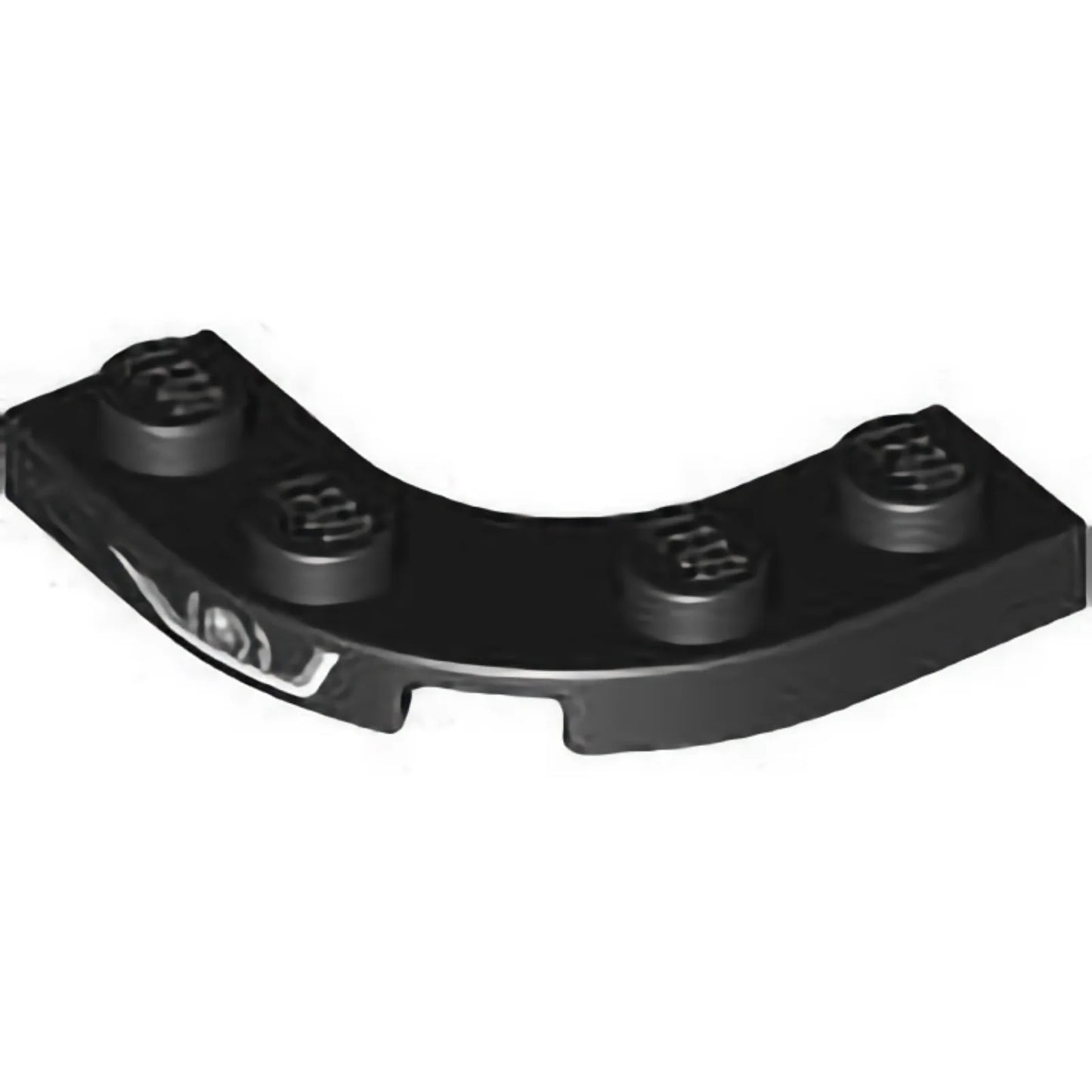 Part 68568pb01L - Plate, Round Corner 3 x 3 with 2 x 2 Curved Cutout with Silver and White Headlight and Dark Silver Grille Lines Pattern Model Left Side