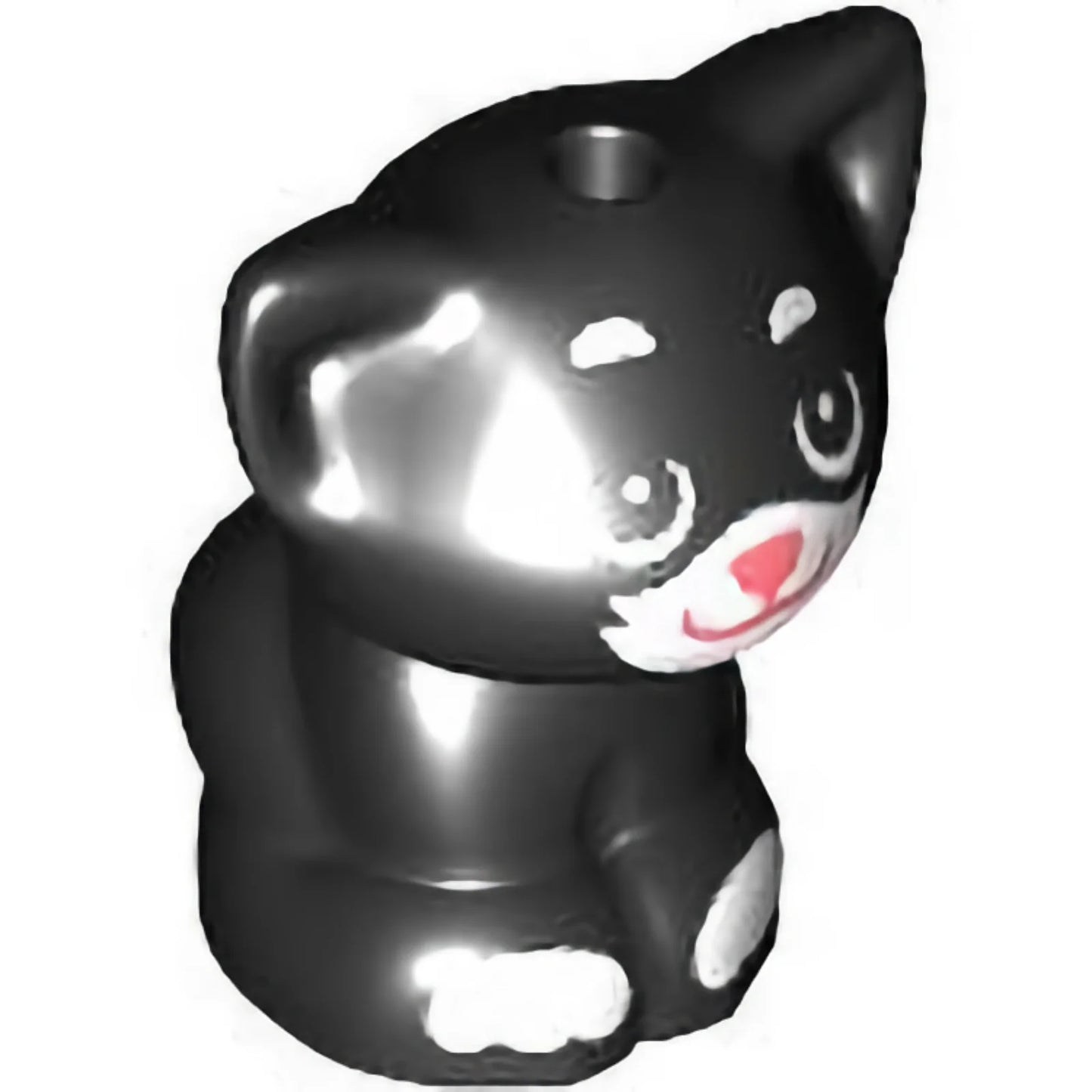 Part 69902pb03 - Cat, Friends, Baby Kitten, Sitting with White Eyes Outline, Muzzle and Paws, and Coral Nose and Mouth Pattern (Shadow)