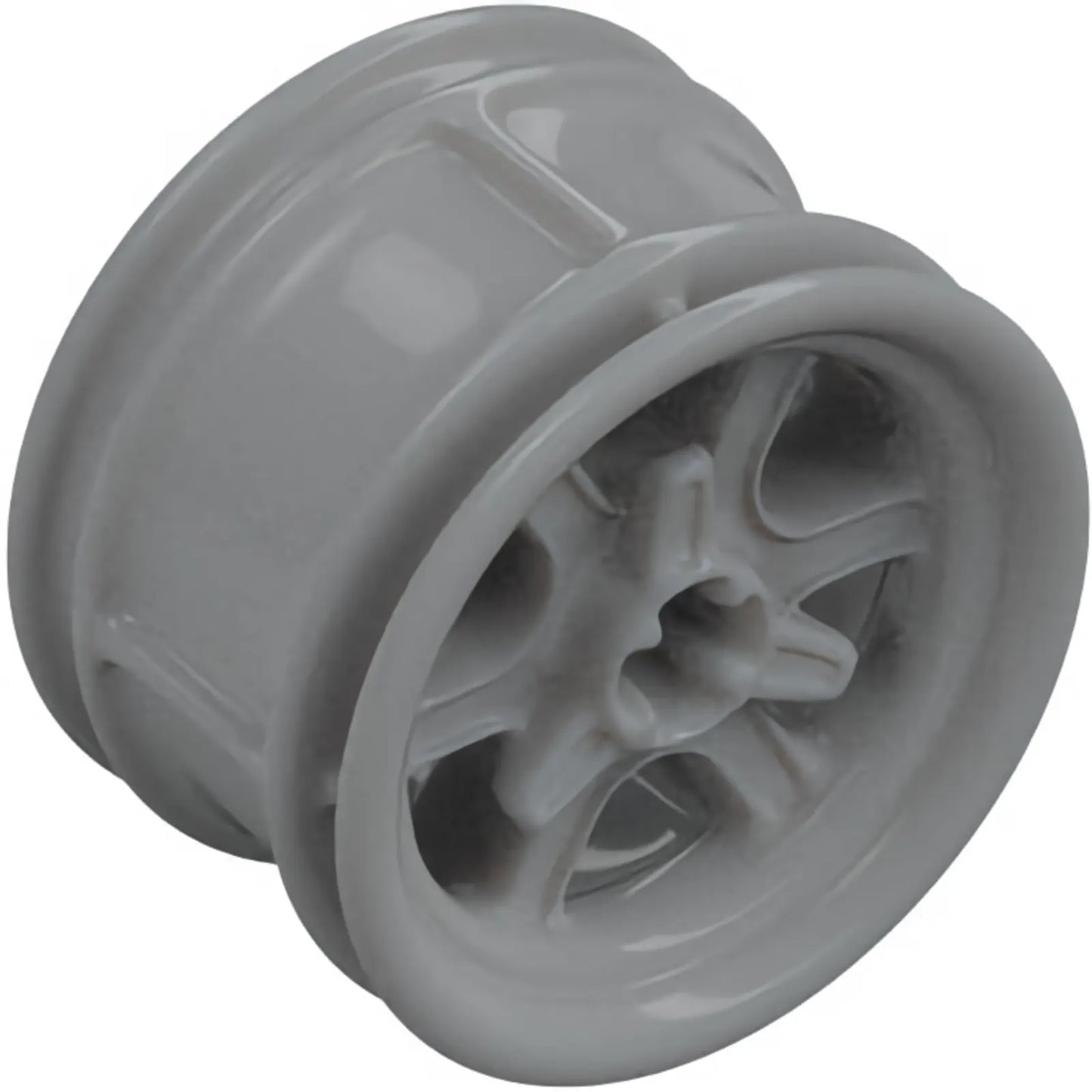 Part 7301 - Wheel 30.4mm D. x 20mm with Axle Hole, 6 Curved Spokes and Spinner Cap