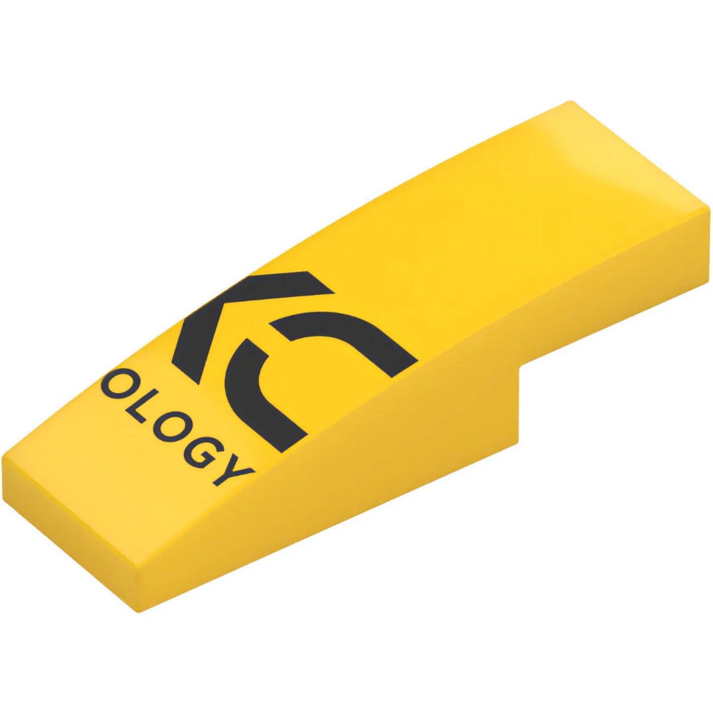 Part 7302pb01R - Slope, Curved 3 x 1 x 2/3 with Black 'XC' and 'OLOGY' (DXC Technology) Logo Pattern Model Right Side