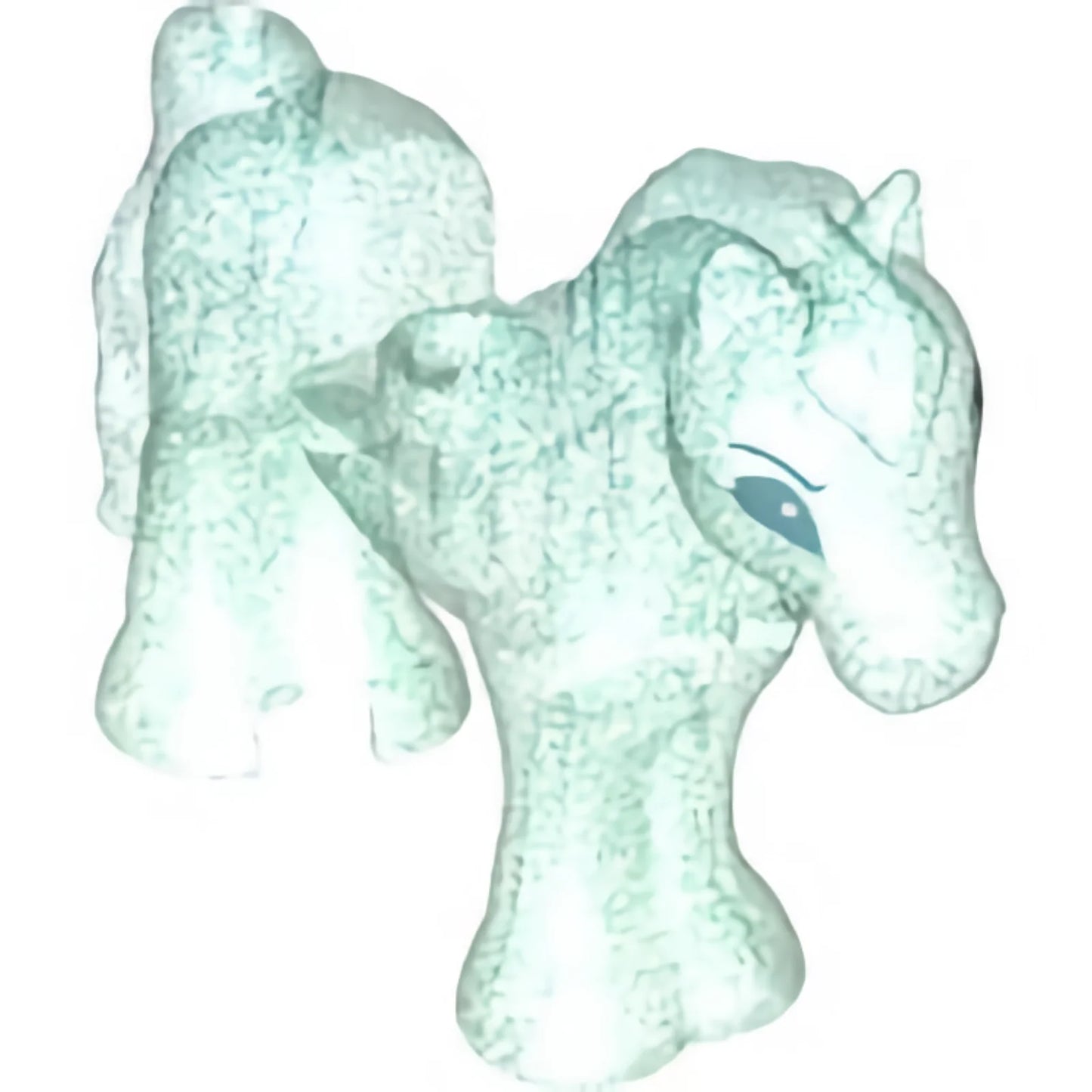 Part 75498pb01 - Horse / Pony, Friends with 1 x 1 Cutout with Metallic Light Blue Eyes and Eyebrows Pattern