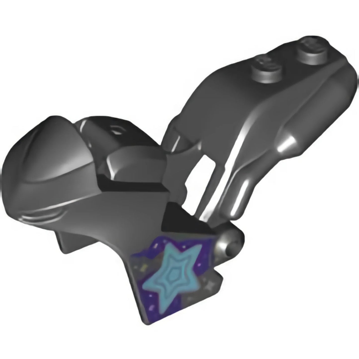 Part 75533pb05 - Motorcycle Fairing, Stuntz Sport Bike Tapered Front with Medium Azure, Dark Pink, and Silver Stars Pattern