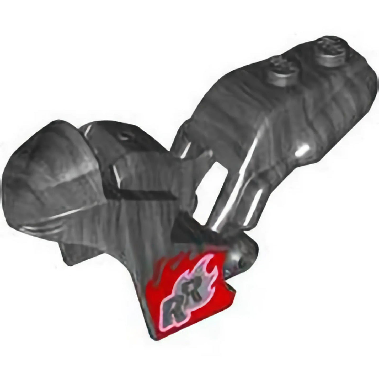 Part 75533pb07 - Motorcycle Fairing, Stuntz Sport Bike Tapered Front with 'RR' in Silver Flames and Red and Blue Flame on Opposite Sides Pattern