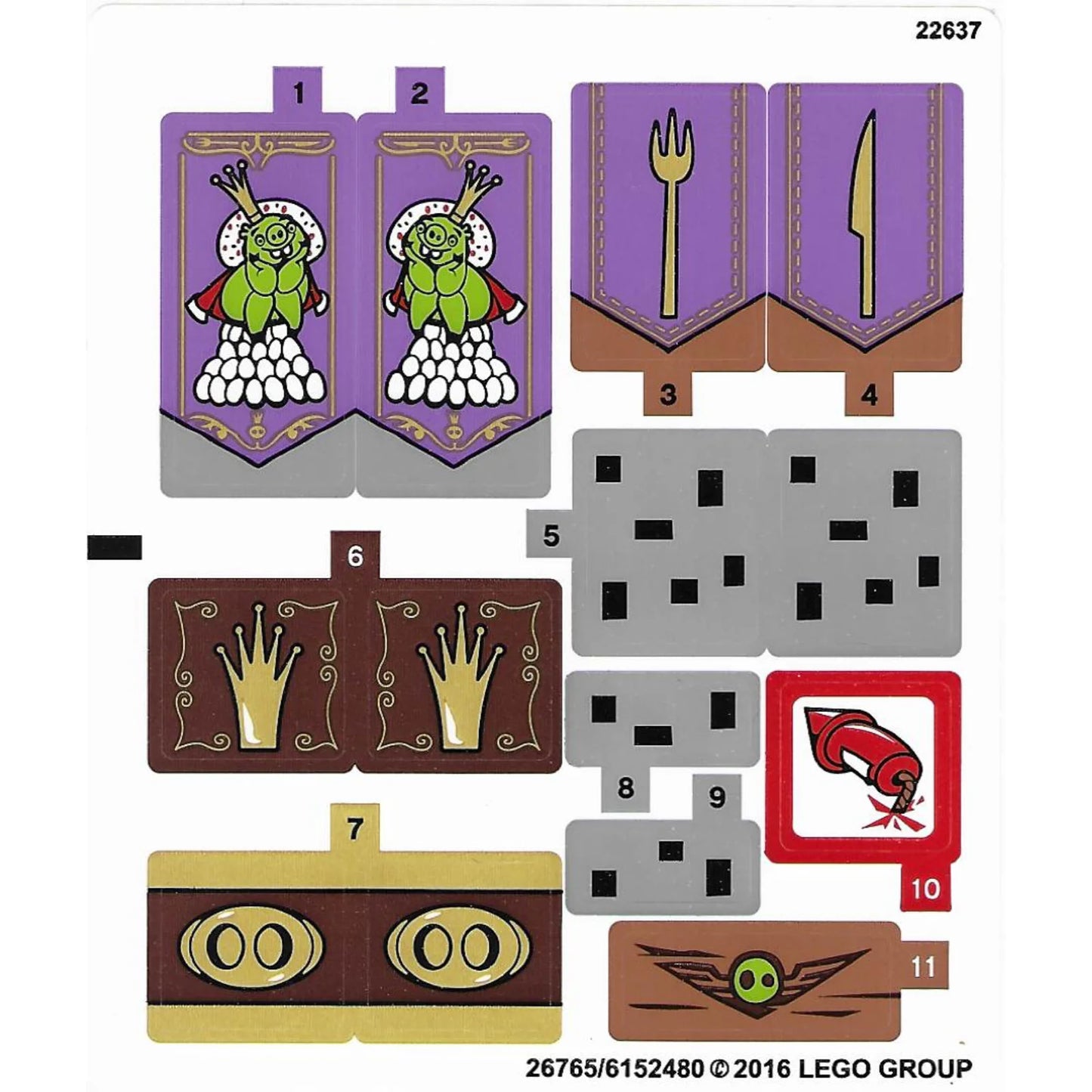 Part 75826stk01b - Sticker Sheet for Set 75826 - North American Version - (26766/6152481)