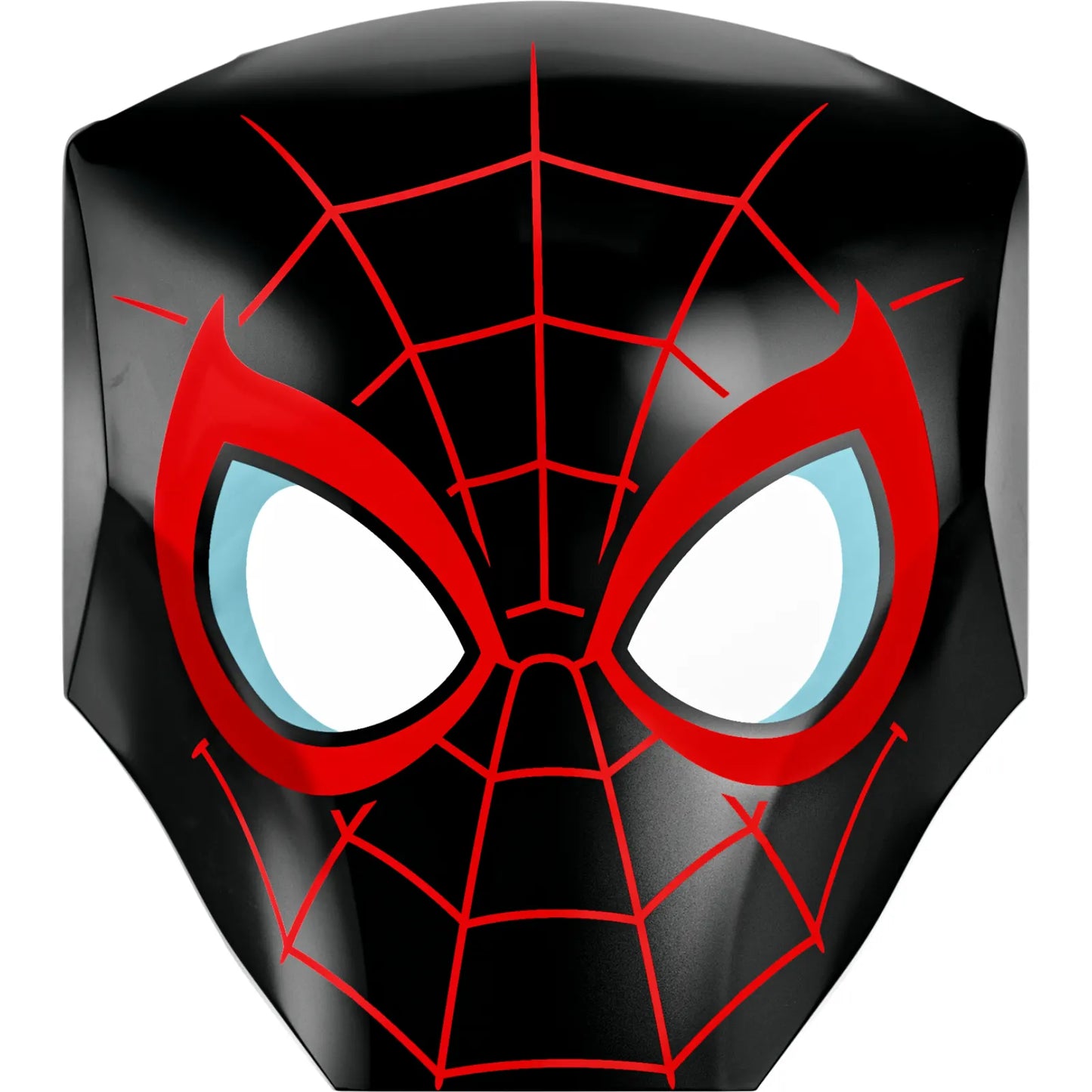 Part 85834pb02 - Large Figure Armor, Smooth with 2 x 2 Round Brick Attachment with Red Spider Web Miles Morales Mask Pattern