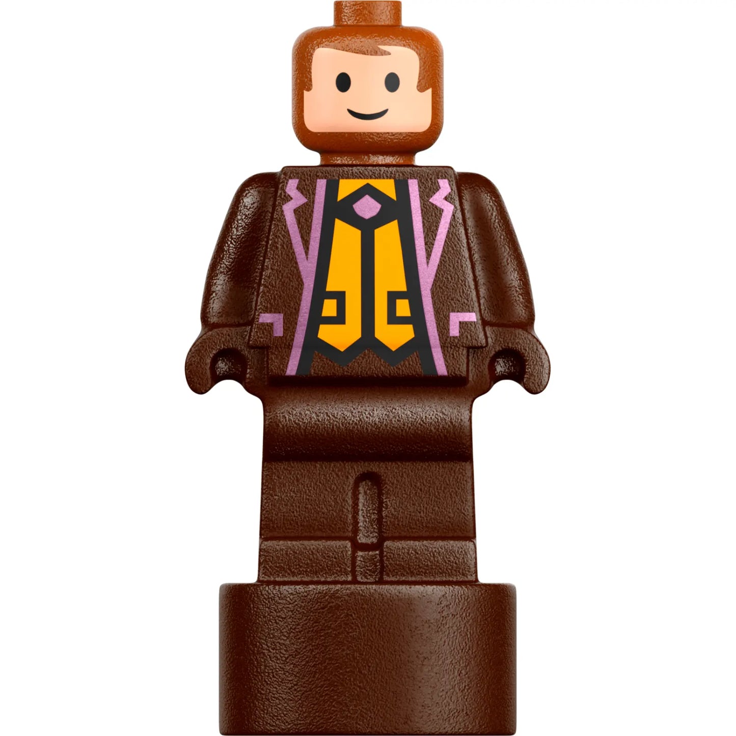 Minifig 90398pb064 - Fred / George Weasley Statuette / Trophy - Bright Light Orange Vest (6523413)