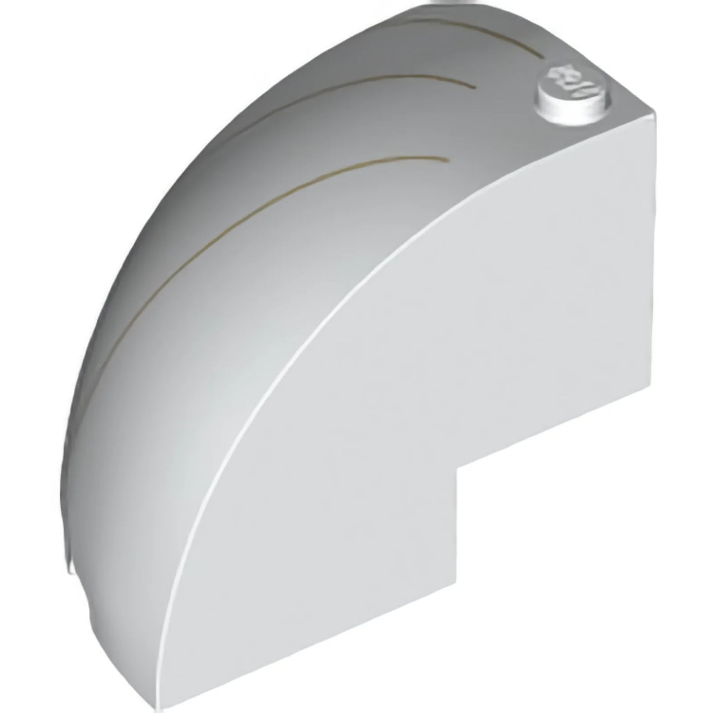 Part 76776pb001L - Brick, Round Corner 5 x 5 x 3 1/3 Dome Top with Tan Lines Pattern Model Left Side