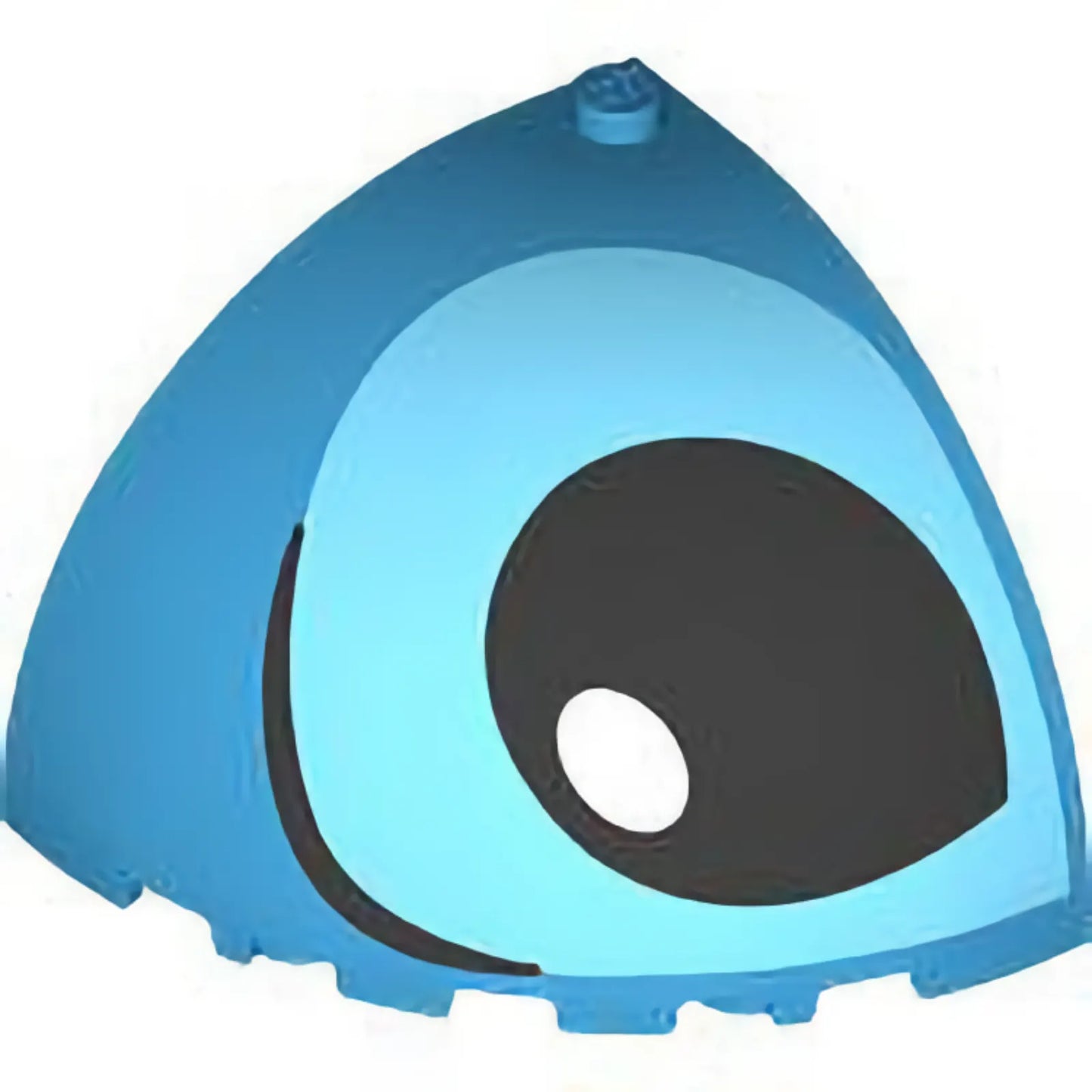 Part 76776pb002L - Brick, Round Corner 5 x 5 x 3 1/3 Dome Top with Medium Azure Eye, Black Eyebrow and Pupil and White Glint Pattern Model Left Side