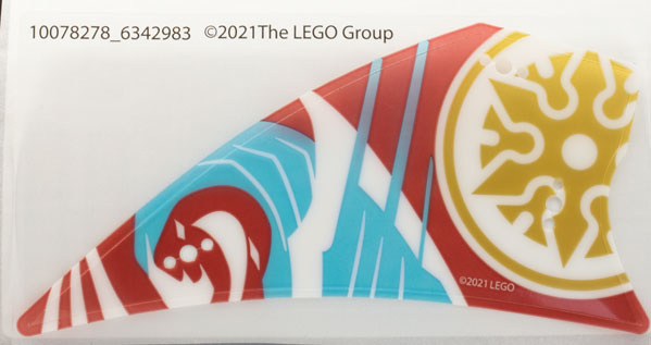 Part 78278 - Plastic Pennant, Gold Shuriken Dark Red and Dark Azure Pattern