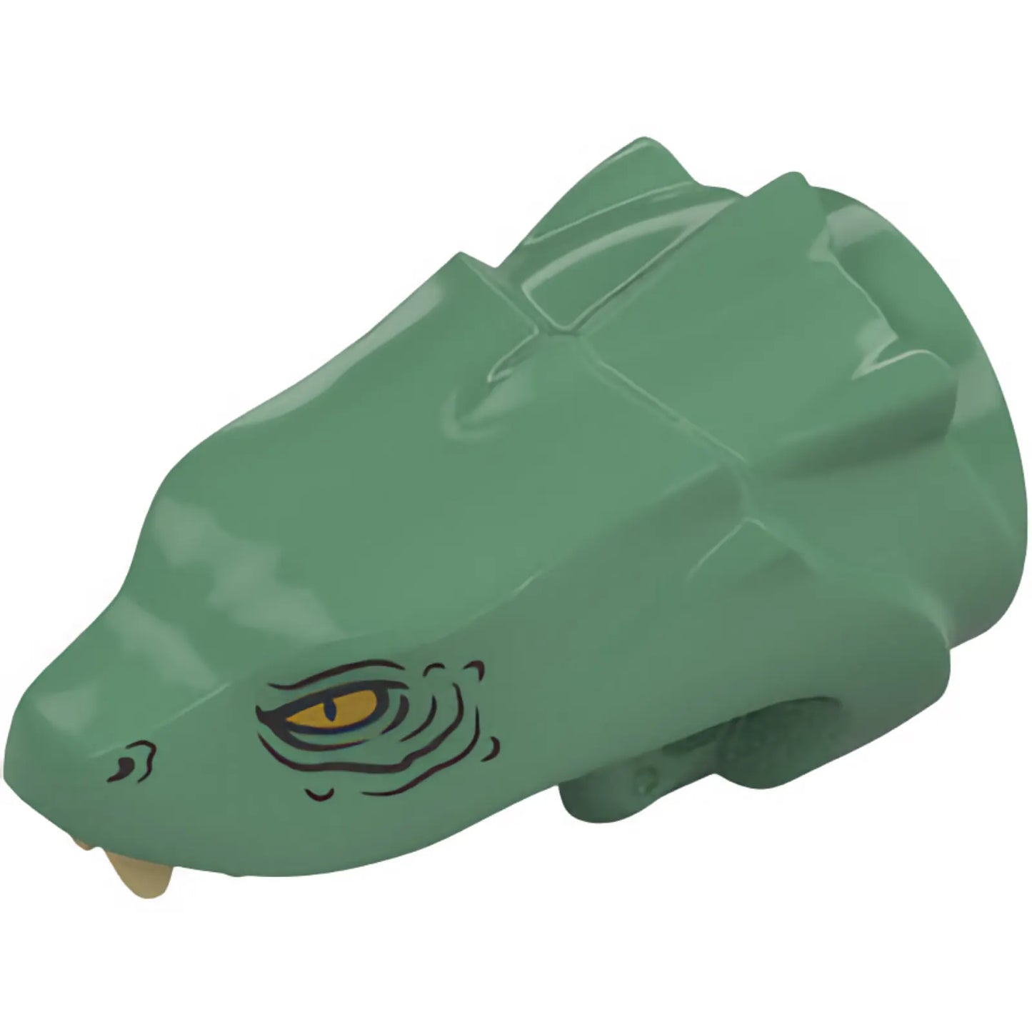 Part 78514pb02 - Serpent Basilisk Head with Gold Eyes, Black Wrinkles and Nostrils, Tan Teeth Pattern