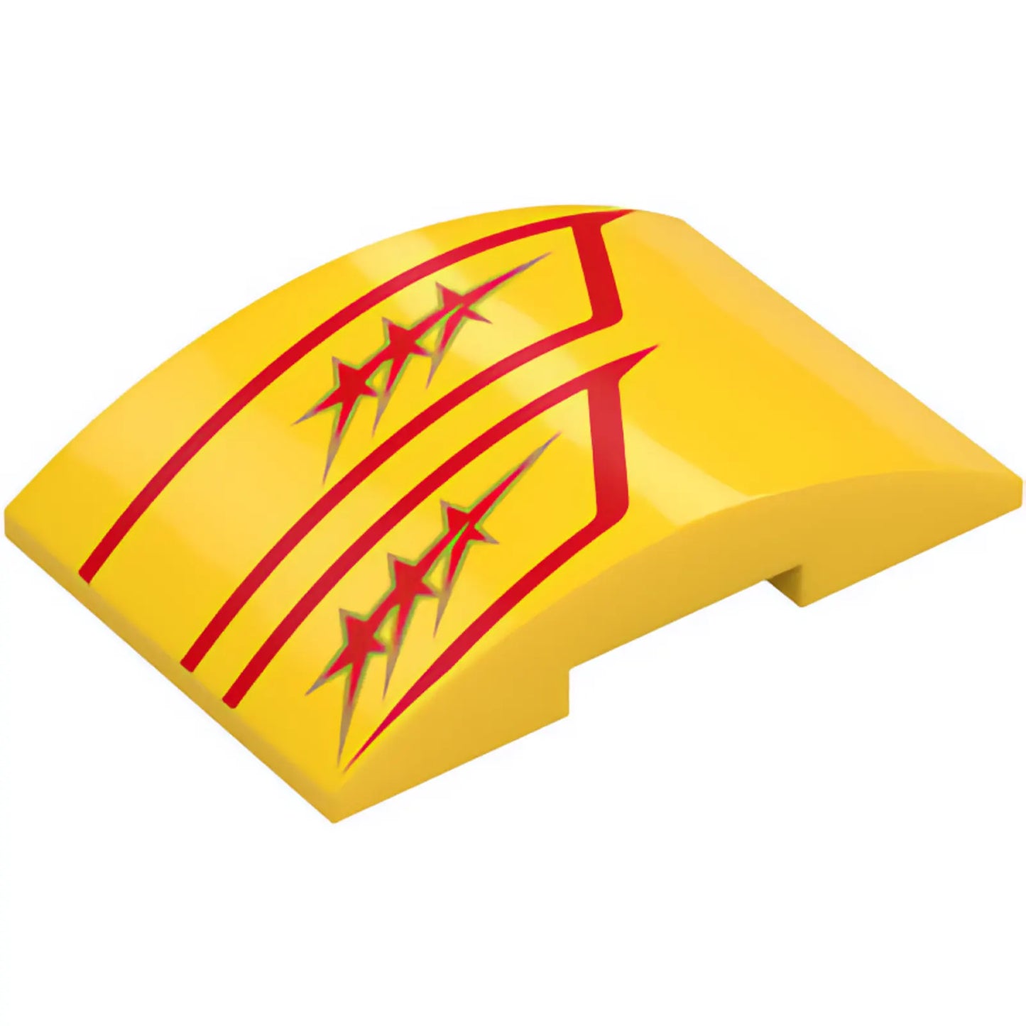 Part 78522pb015L - Slope, Curved 6 x 4 Double with Red Stars and Stripes Pattern Model Left Side