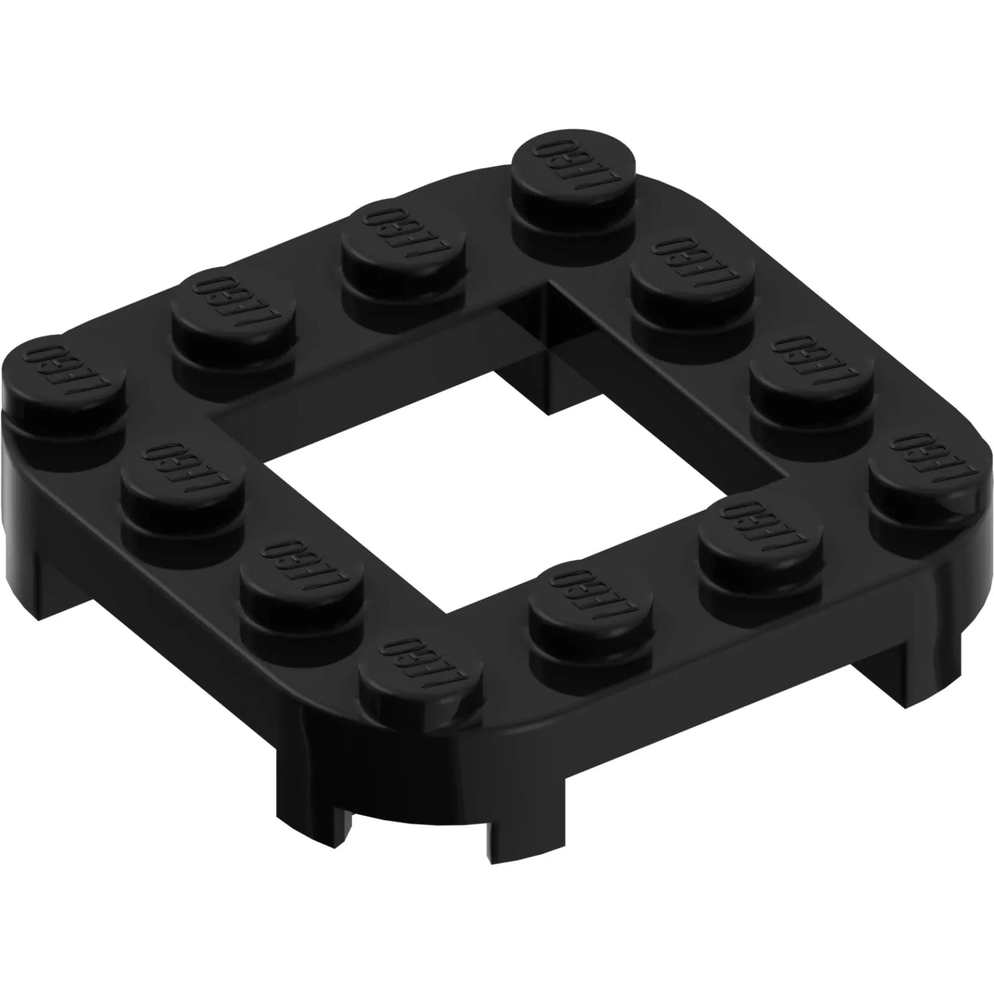 Part 79387 - Plate, Modified 4 x 4 with Rounded Corners, 4 Feet and 2 x 2 Cutout