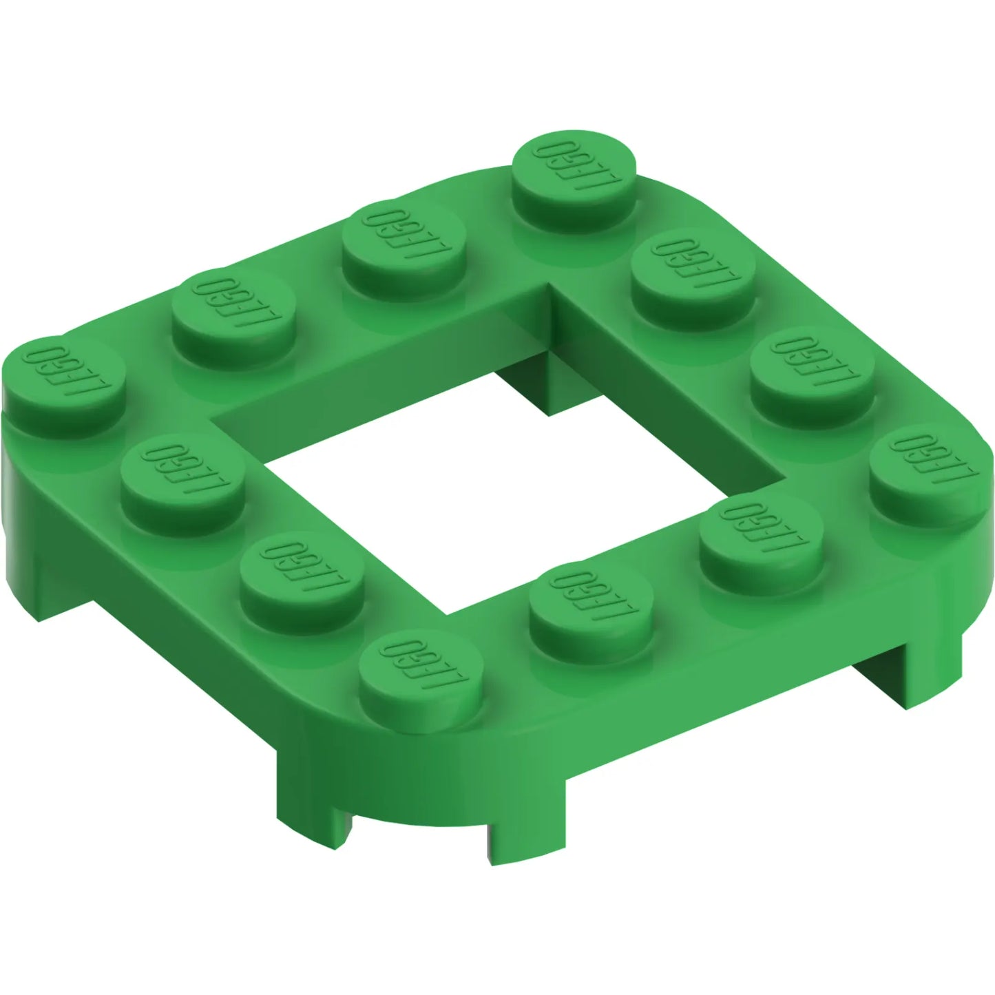 Part 79387 - Plate, Modified 4 x 4 with Rounded Corners, 4 Feet and 2 x 2 Cutout