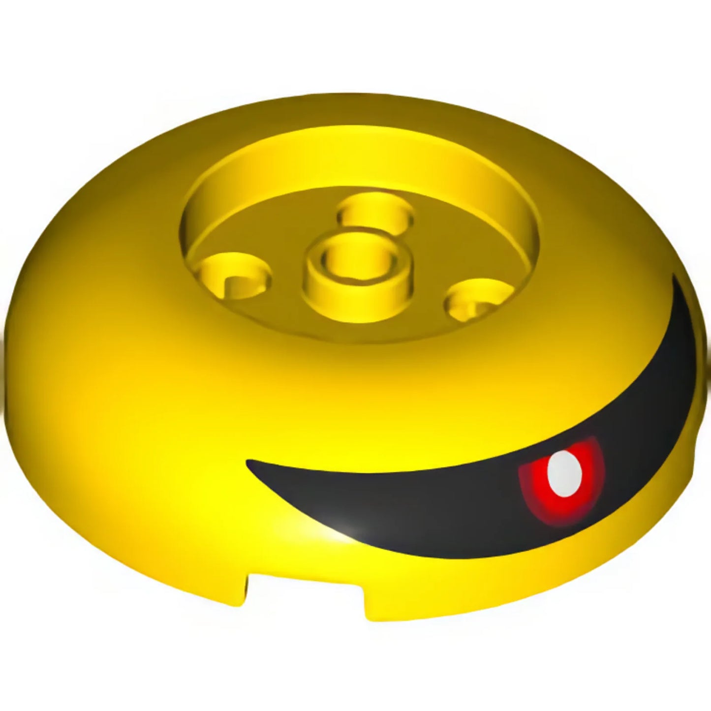 Part 79850pb01 - Brick, Round 4 x 4 Dome Top with 2 x 2 Recessed Center with Red Eye with White Pupil on Black Visor Pattern