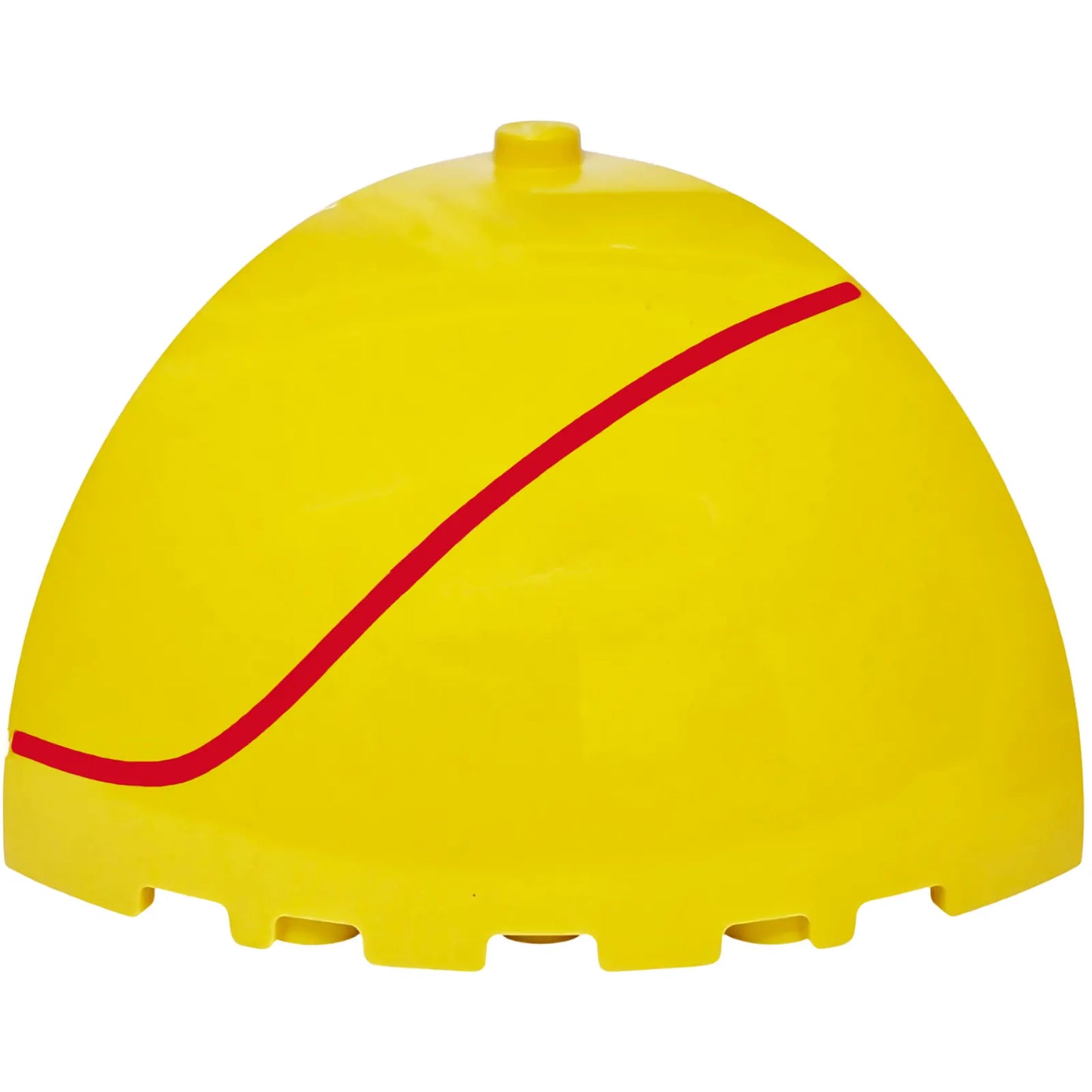 Part 8010pb01L - Panel 5 x 5 x 3 1/3 Corner Convex with Curved Top with Red Stripe Pattern Model Left Side