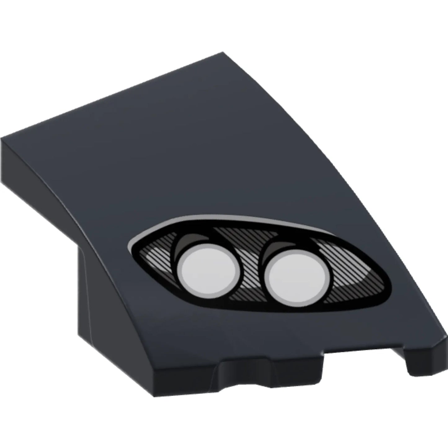 Part 80178pb003 - Wedge 3 x 2 Right No Studs with Aston Martin Car Headlight, Silver Lines, 2 White Bulbs Pattern